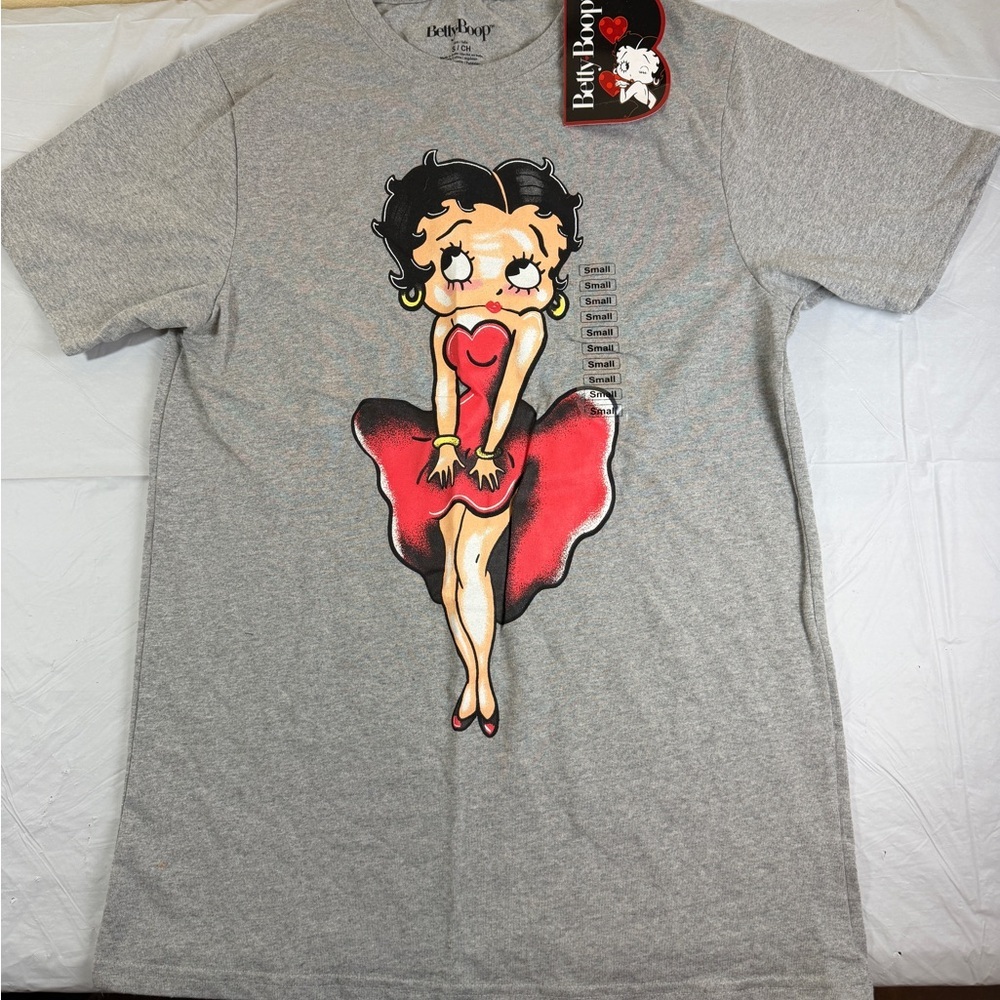 Betty Boop Red and Gray Short Sleeve Tee